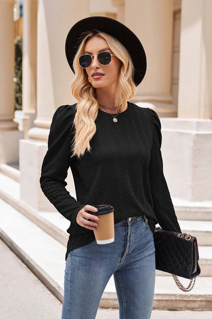 Mandy Round Neck Puff Sleeve Blouse