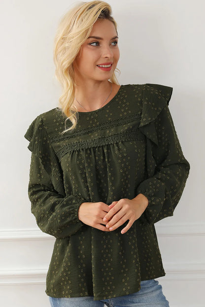 Round Neck Ruffled Blouse